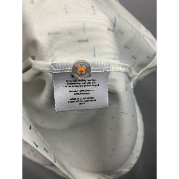 Swannies Mens Golf Polo Shirt Size L White Patterned - Picture 4 of 6